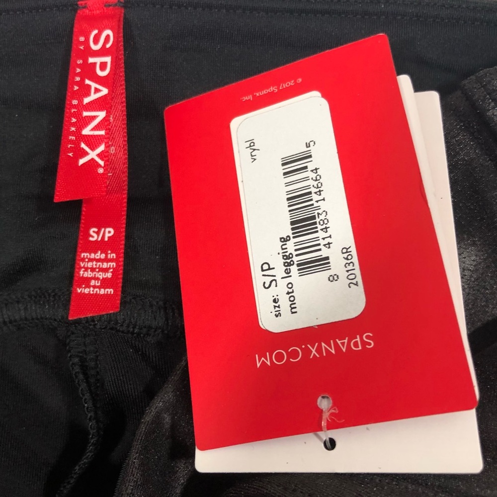 NEW SPANX Black Moto Faux Leather Leggings - Picture 4 of 5